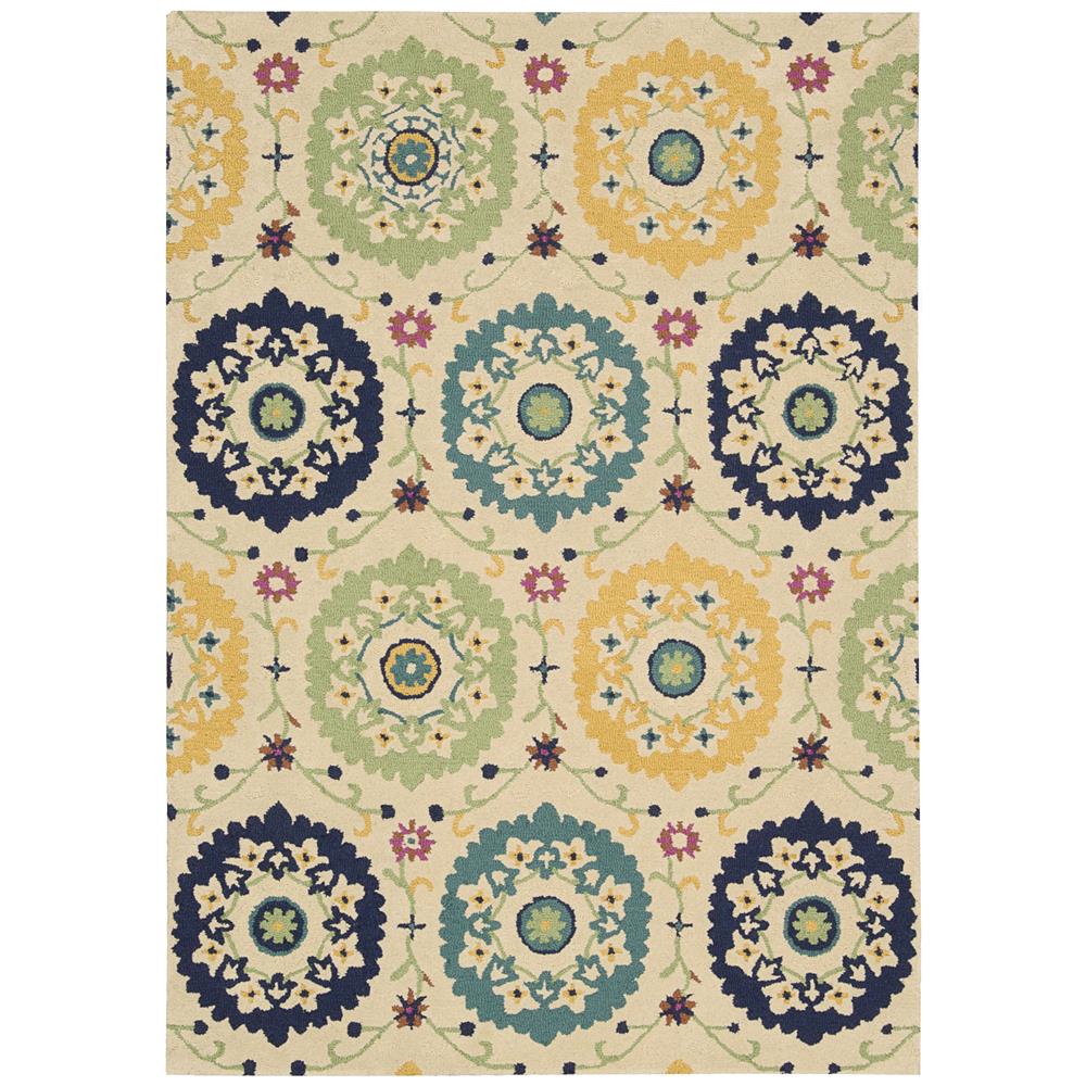 Nourison SUZ01 Suzani 5 Ft. 3 In. X 7 Ft. 5 In. Rectangle Rug in Ivory
